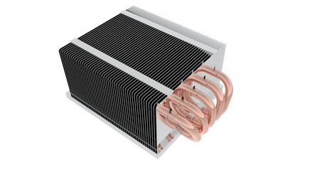 GPU flexible round copper tube heatsink with cooling aluminum fins 